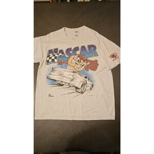 Vintage Looney Toons Nascar 1996 Tazmanian devil Nice‎ Man sz XL shirt EXCELLENT